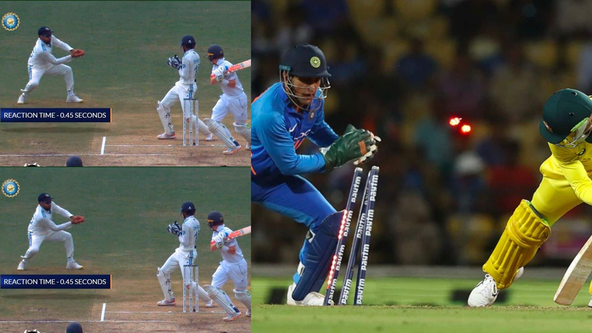 Rohit Sharma Gives Dhoni For Money; Pulls Reflex Catch In Just 0.45 Seconds